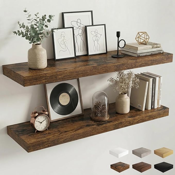 Dreamland 48 inch Floating Shelves, Rustic Wood Floating Wall Shelf