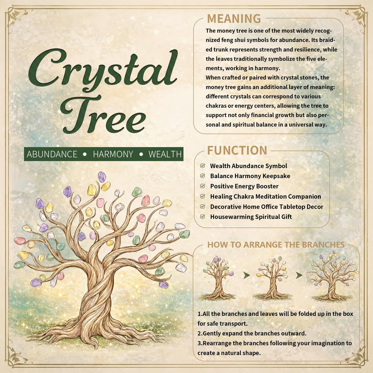 SUNYIK Resin Mountain Tree Fairy House Decor Chakra Crystal Money Tree Miniature Figurine Household Landscape Decor Indoor Garden Village, Amethyst