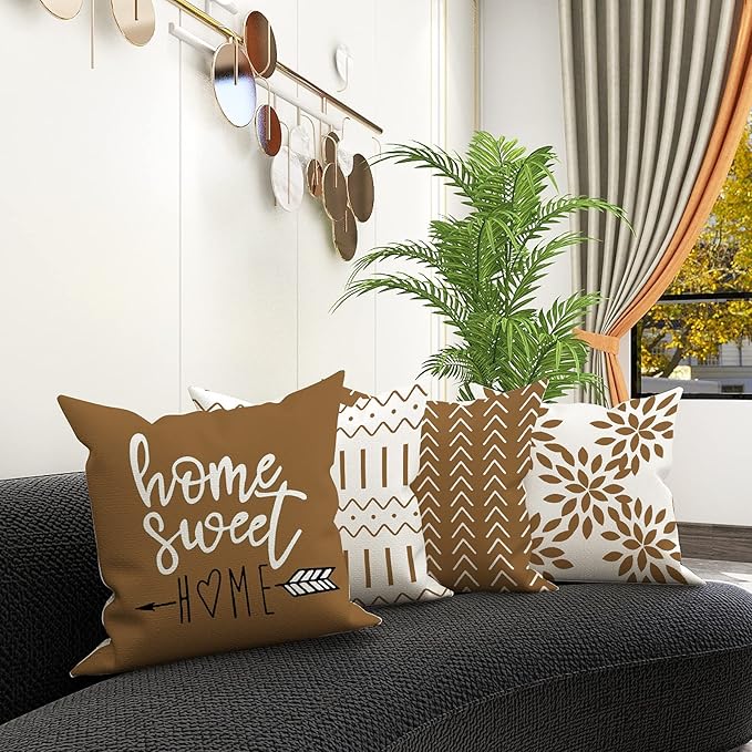 YCOLL Pillow Covers 20x20 Set of 4, Modern Sofa Throw Pillow Cover, Decorative