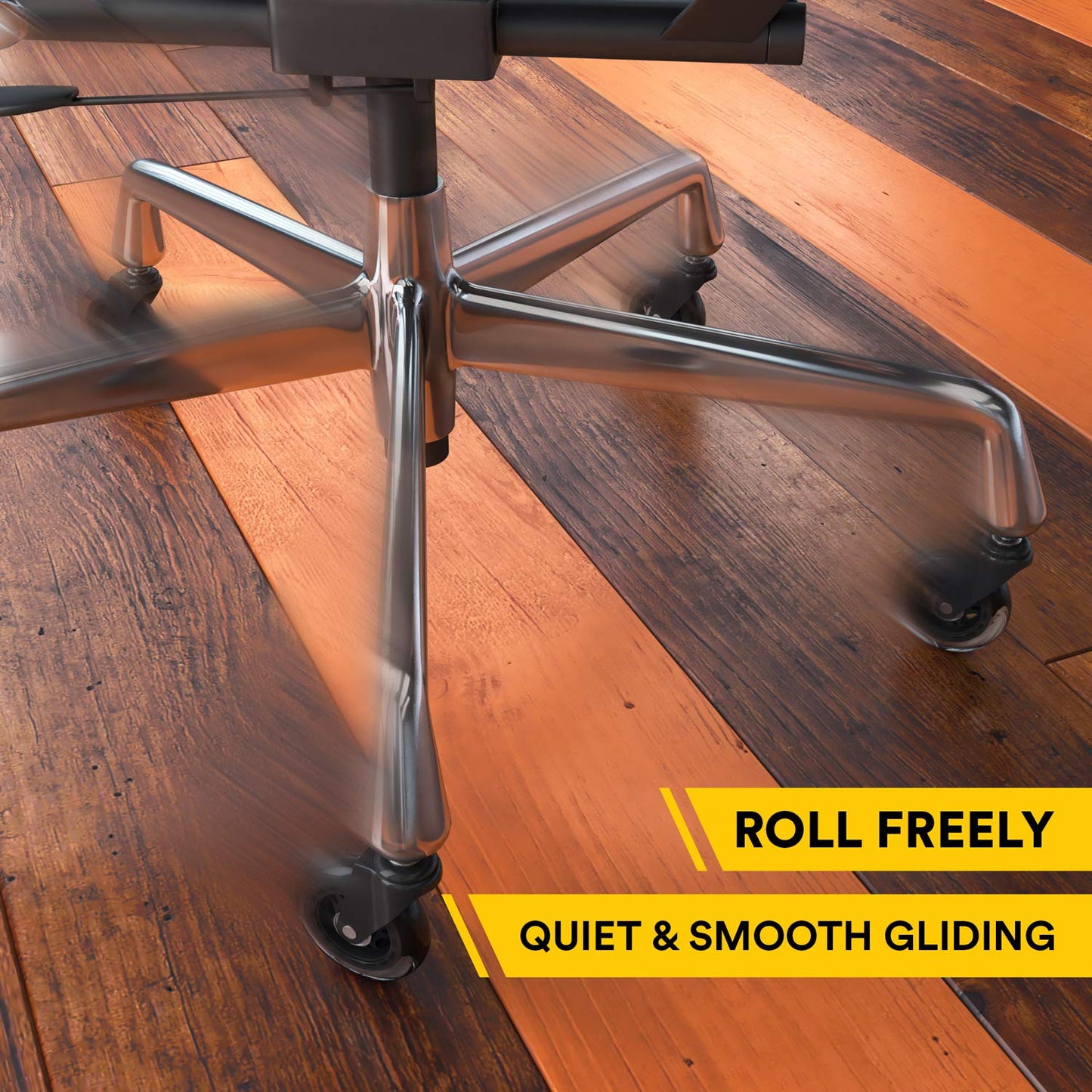 Office Chair Wheels for IKEA Chairs ONLY | Soft Rubber Computer Chair Caster Wheels Protect Your Hardwood Floors Better Than Any Office Chair Mat, Set of 5 Desk Chair Wheels, No Scratching or Marking.