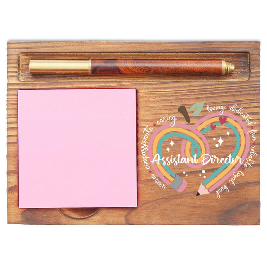 Assistant Director Sticky Note Holder, Inspirational Desk Organizer for School Administrators, Office and Desk Decor, Appreciation Gift for Assistant Directors, Graduation, and Retirement EDP174