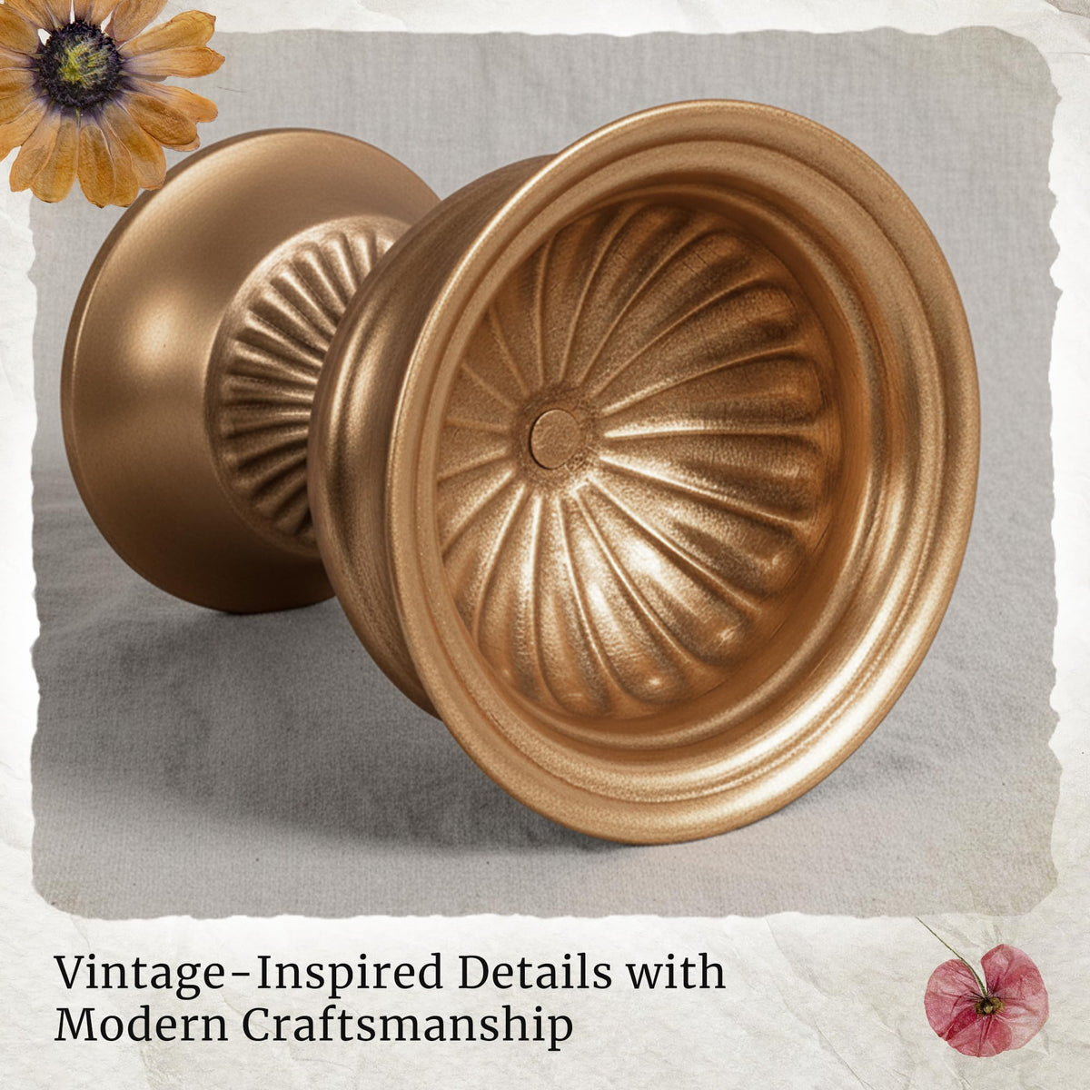 WORTH Small Urn Vases for Centerpieces Set of 2, Classic Metal Trumpet Flower Pots for Table, Bowl Vase for Wedding Party Event Home Deco (Golden, 7.8" Dia x 6.1" H), Smooth, Non-Aged Finish