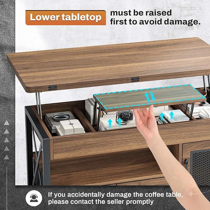 Itaar 40" Lift Top Coffee Table, 4 in 1 Coffee Tables