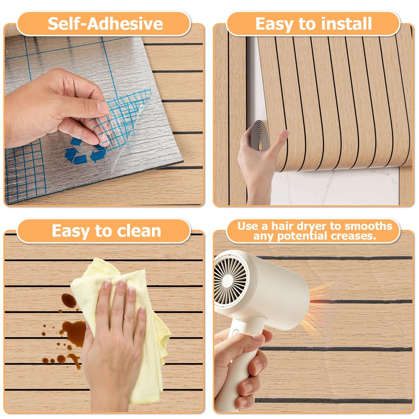 Arthome Peel and Stick Slat Wall Panels 15.7 "x400,Self-Adhesive PVC Wood Grain Wallpaper Panel,3D Thick Faux Soundproof Backsplash Accent Wall Tile for Walls & Furniture (Oak- Coverage 43.6 Sq.ft)