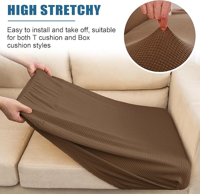Water Repellent Couch Cushion Cover Loveseat Cover, Stretch Sectional Sofa Seat
