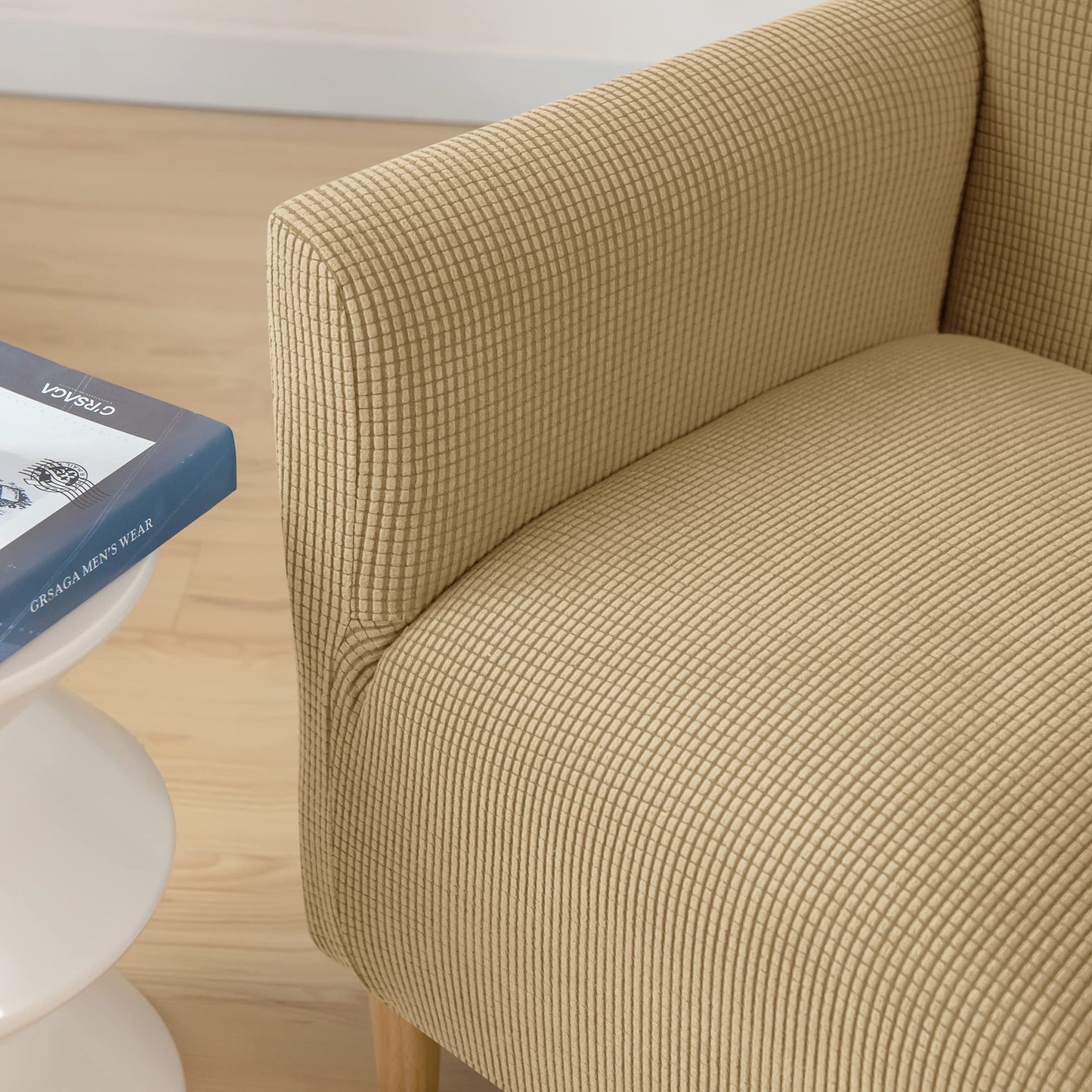 ele ELEOPTION Armchair Slipcovers Chair Covers with Arms Stretch for Living Room Office Arm Club Chair Cover Furniture Protector Khaki