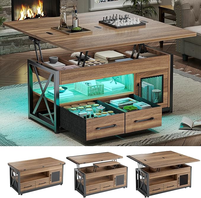 Itaar 40" Lift Top Coffee Table, 4 in 1 Coffee Tables