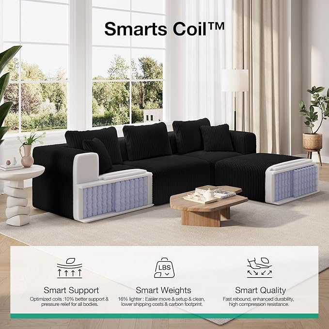 Novilla Modular Sectional Sofa, Modern Cloud Sectional Couch