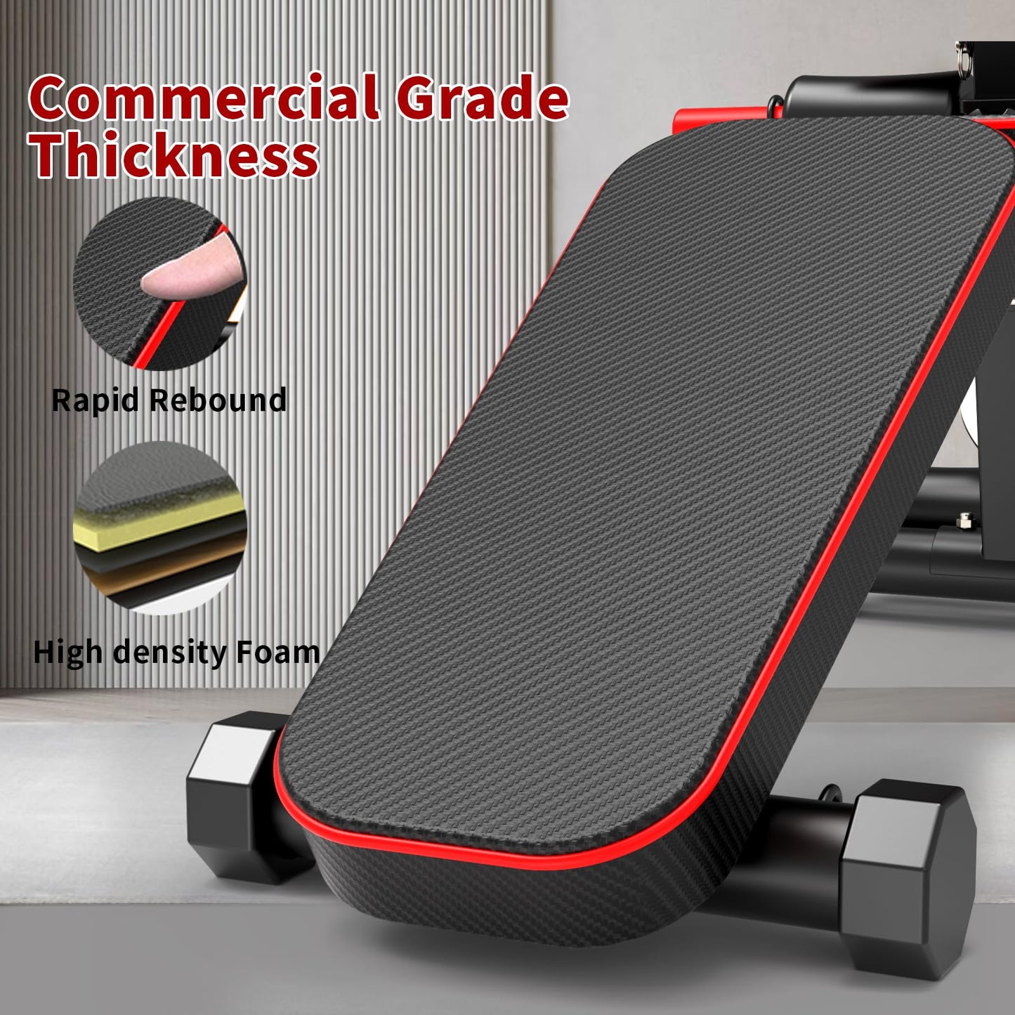 K KiNGKANG Adjustable Weight Bench,1050 lbs Foldable Workout Bench with 8 Back Positions, Incline Decline Flat Exercise Bench for Home Gym Full Body Strength Training