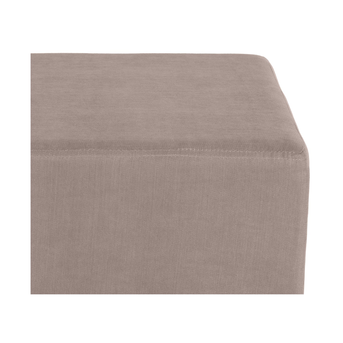 Seville Classics Cushioned Fabric Ottoman Hidden Storage Chest Footrest Chair, Padded Seat for Bedroom, Dorm, Loft, Living Room, Entryway, Hallway, Cork/Taupe, 15" Cube