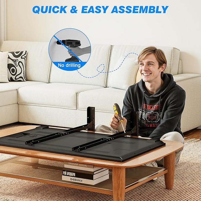Rfiver Universal TV Stand for 20-70 inch Flat Curved TVs, Height Adjustable