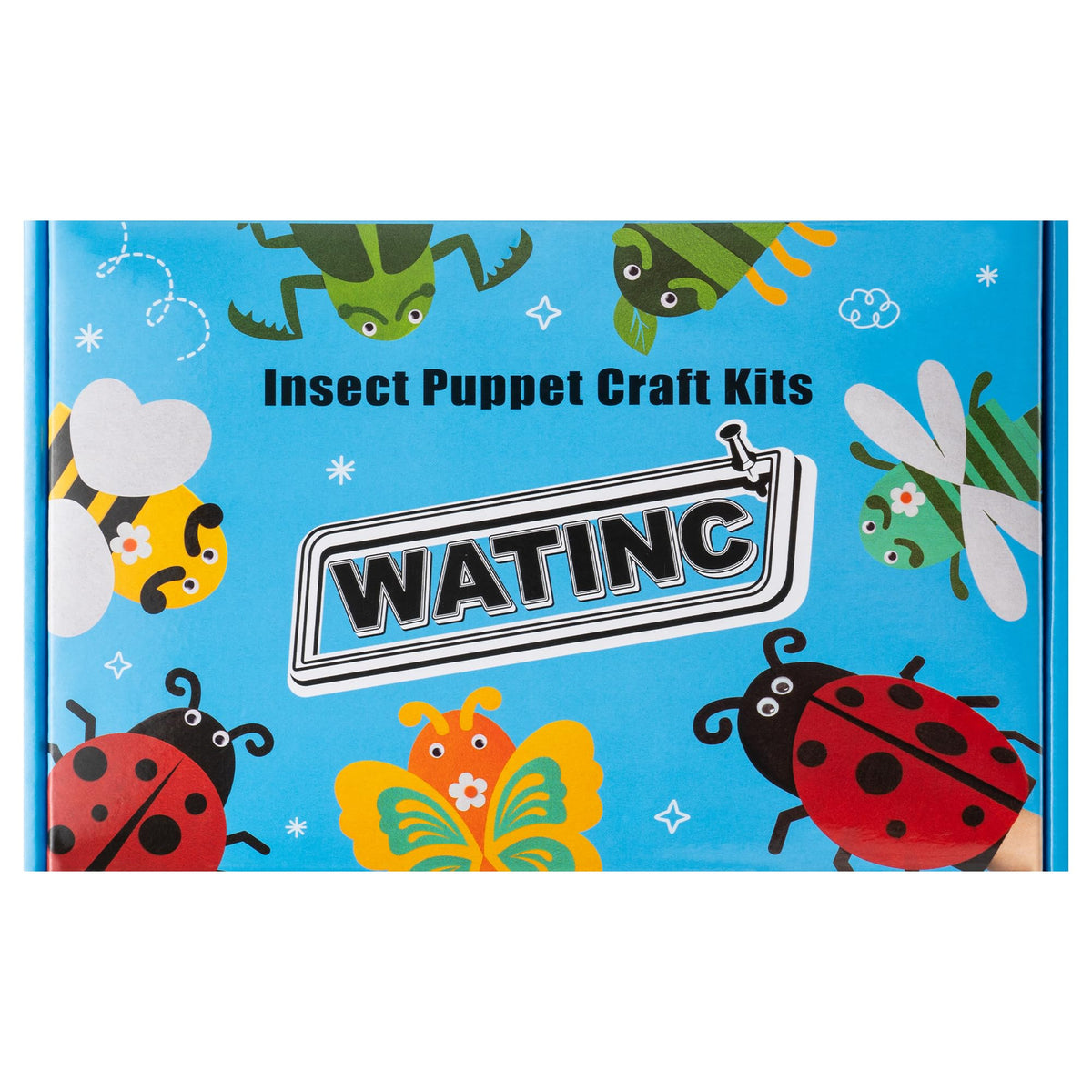 WATINC 6Pcs Hand Puppet Making Kit, Art Craft Felt Sock Puppet Toys, Creative DIY Make Your Own Pompoms Wiggle Googly Eyes Storytelling Role Play Party Supplies Gift for Girls Boys (Insect)