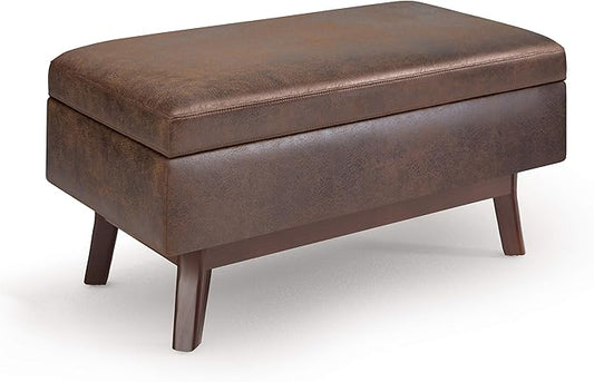 SIMPLIHOME Owen Small Rectangular Storage Ottoman