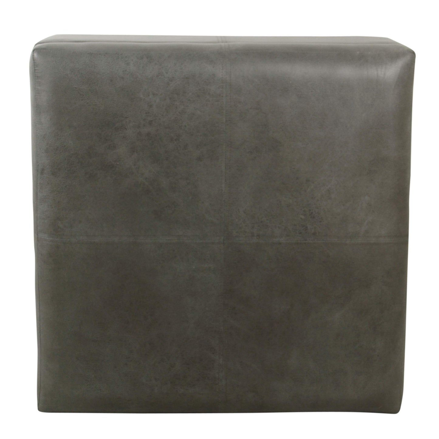 HomePop Home Decor |K2380-E903| Luxury Large Faux Leather Square Storage Ottoman | Ottoman with Storage for Living Room & Bedroom, Grey
