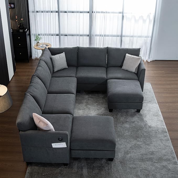 122.8" Large Sectional Couches for Living Room, 6 Seater L Shaped Modular
