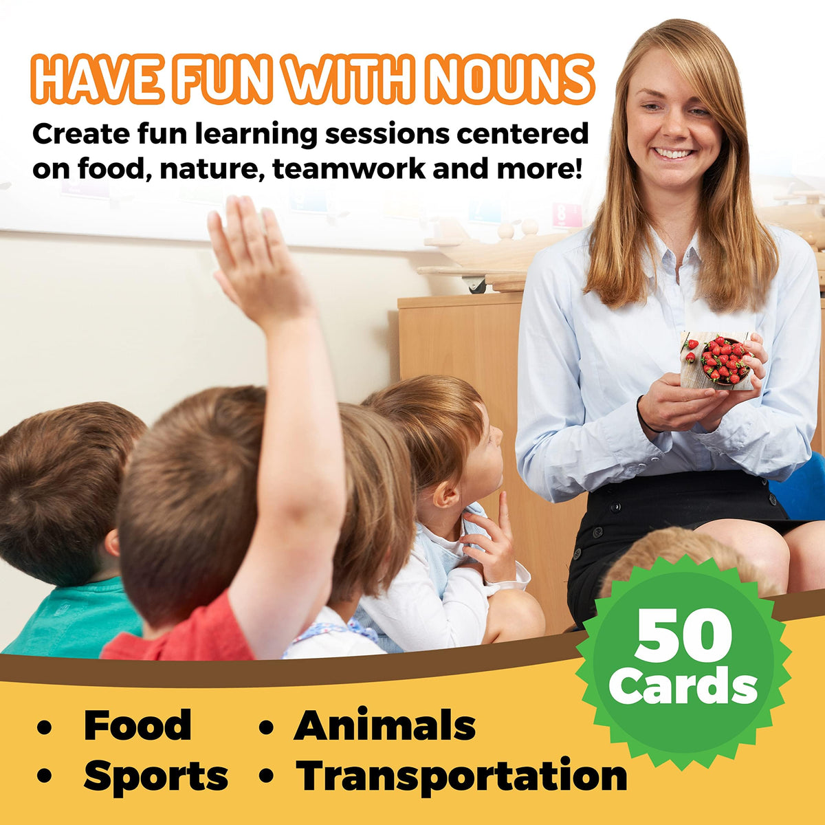150 Noun Food and Animal Flash Cards Set, Montessori Educational Games, Vocabulary Builder Picture Cards for Speech Therapy, ESL, Occupational Therapy, Autism, Dementia and SLP Learning Materials