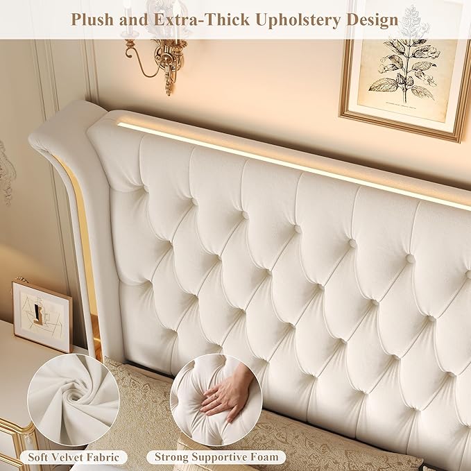 Keyluv Queen Smart LED Bed Frame