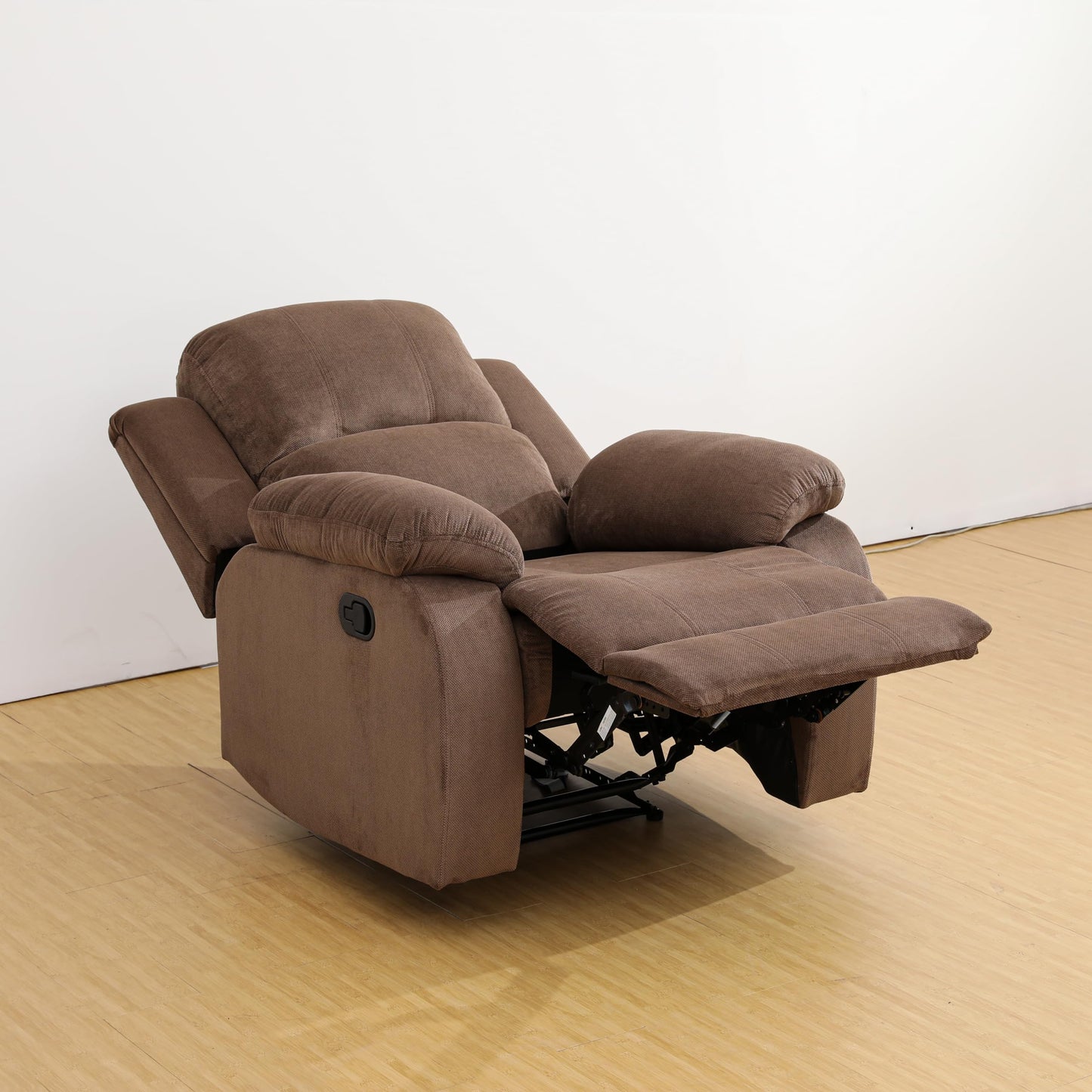 Manual Reclining Sofa Set, 3-Piece Brown Corduroy Recliner with Drop-Down Table & Storage Console, Cozy Living Room Furniture with Cup Holder for Home, Apartment