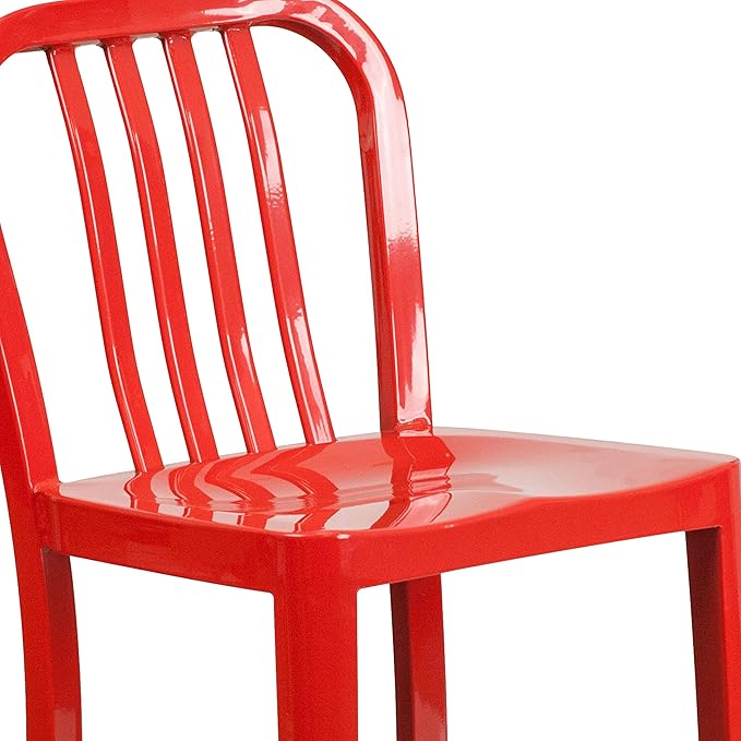Flash Furniture Gael Commercial Grade 2 Pack 24" High Red Metal Indoor-Outdoor