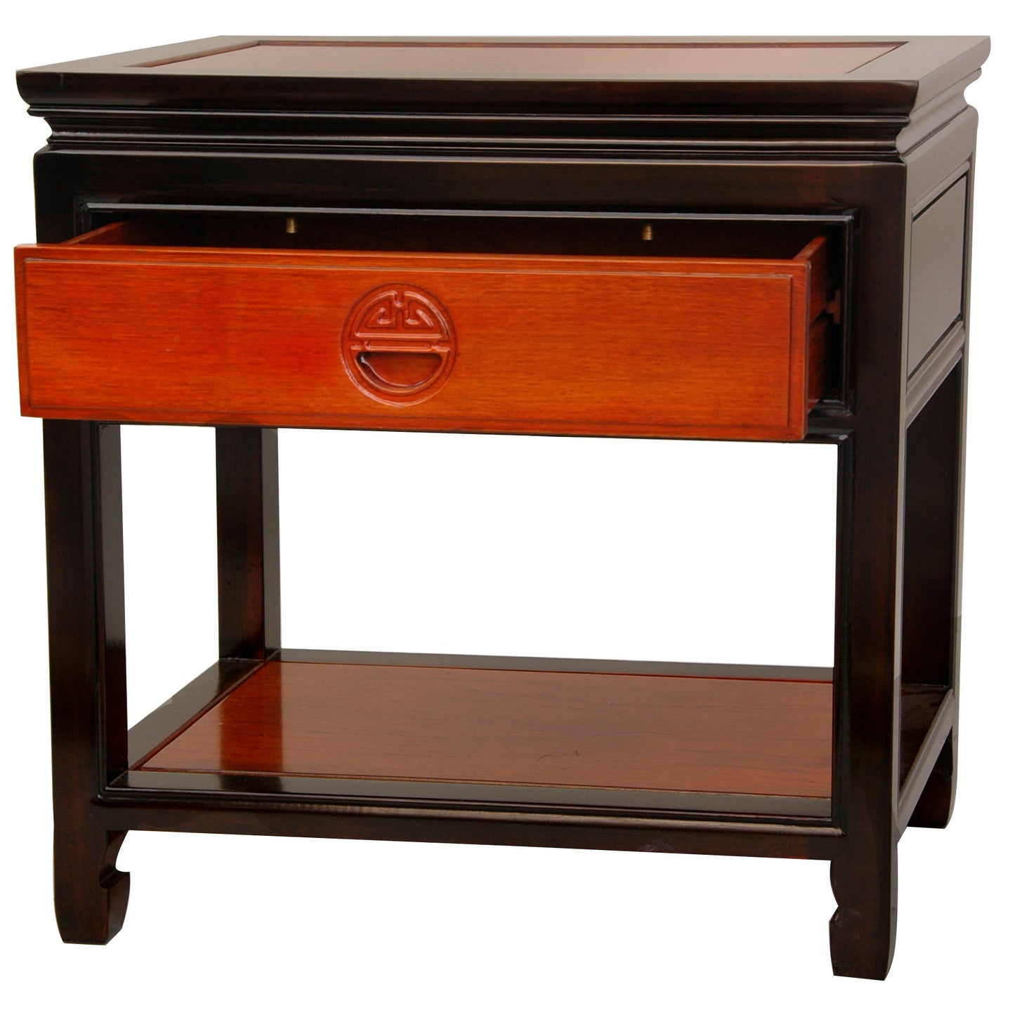 Red Lantern Elegant End Table - Two-tone