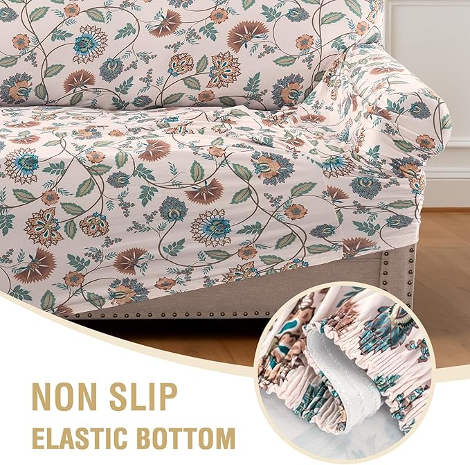 H.VERSAILTEX Printed Loveseat Covers 2 Cushion Couch Covers