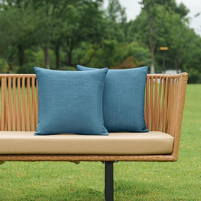 NiNi ALL Pack of 2 Decorative Outdoor Waterproof Pillow Covers Square Garden