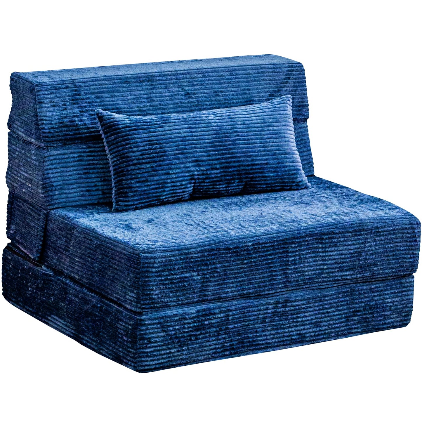 Cvortll Folding Sofa Bed, Convertible Sleeper Chair with Pillow, High Density Memory Foam Fold Out Couch, Foldable Mattress Futon Sofa for Living Room/Dorm/Guest Use/Apartment/Home Office