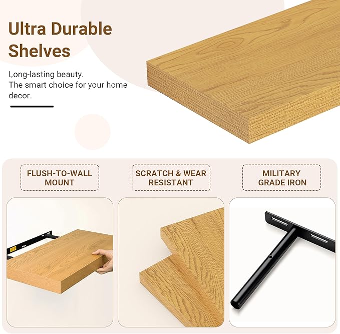 36 Inch Floating Shelves, 12 Inch Deep Floating Shelves
