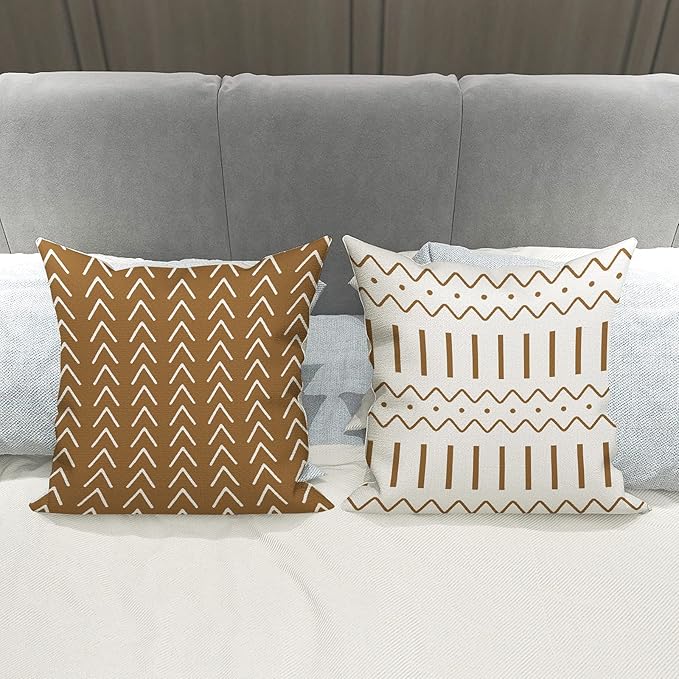YCOLL Pillow Covers 18x18 Set of 4, Modern Sofa Throw Pillow Cover, Decorative