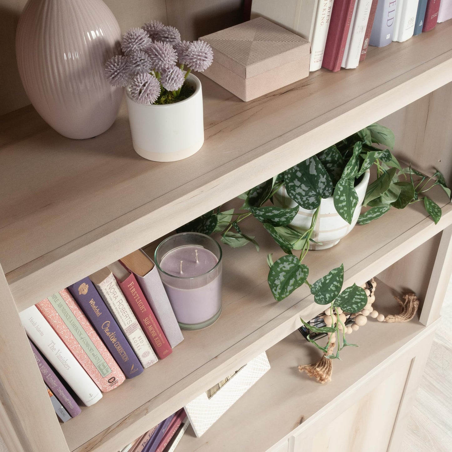 Sauder Miscellaneous Storage 5-Shelf/Book Shelf 2-Door Bookcase, Pacific Maple Finish