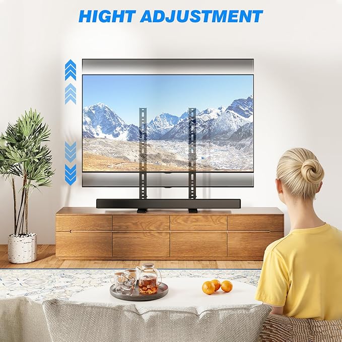 Rfiver Universal TV Stand for 20-70 inch Flat Curved TVs, Height Adjustable