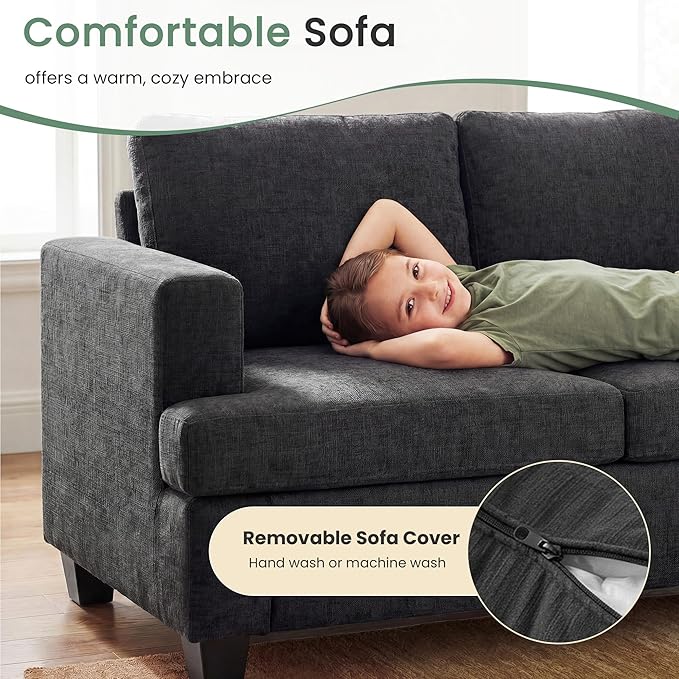 YOUDENOVA Sofa Couch, 3 Piece Set Comfy Sofa, 2 Loveseat & 3 Seater Sofa