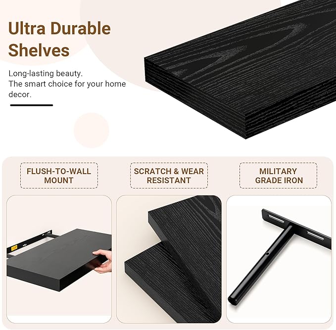 24 Inch Floating Shelves, 12 Inch Deep Floating Shelves