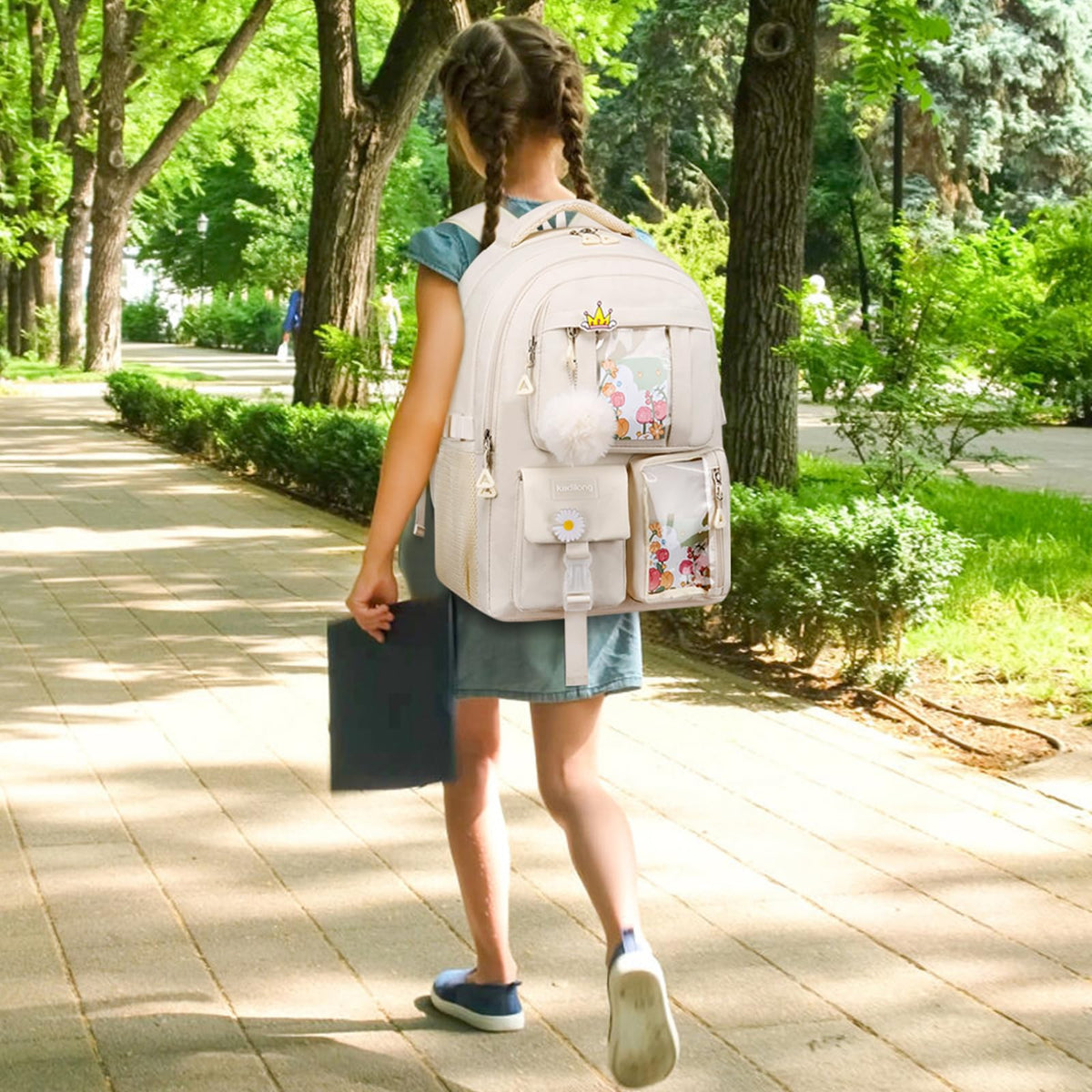 kadilong 17.3 Inch School Backpack for Teen Girls,Cute Backpacks for Women Aesthetic Bookbag Laptop Bag Back Pack for Middle School