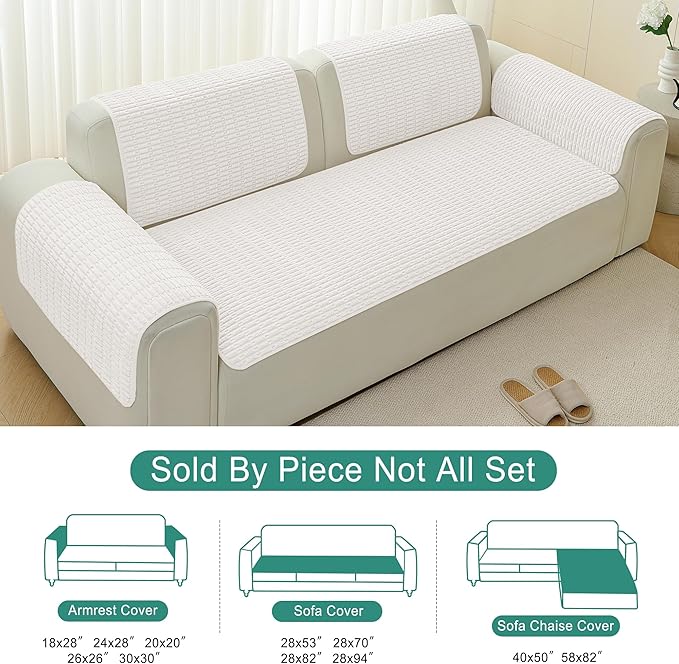 Foxdecor Couch Arm Covers Sofa Armrest Covers, Arm Chair Covers Set of 2