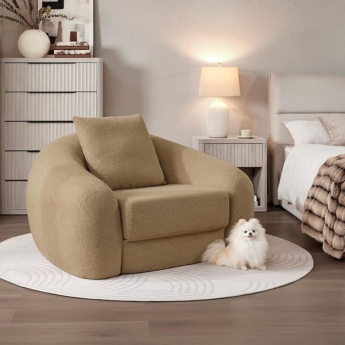 SICOTAS 49.9" Curved Convertible Sofa Couch Bed