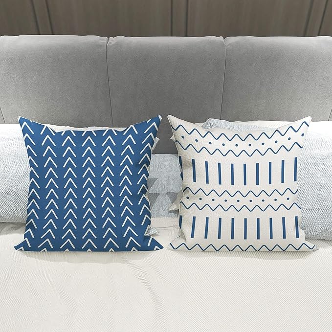 YCOLL Pillow Covers 18x18 Set of 4, Modern Sofa Throw Pillow Cover, Decorative