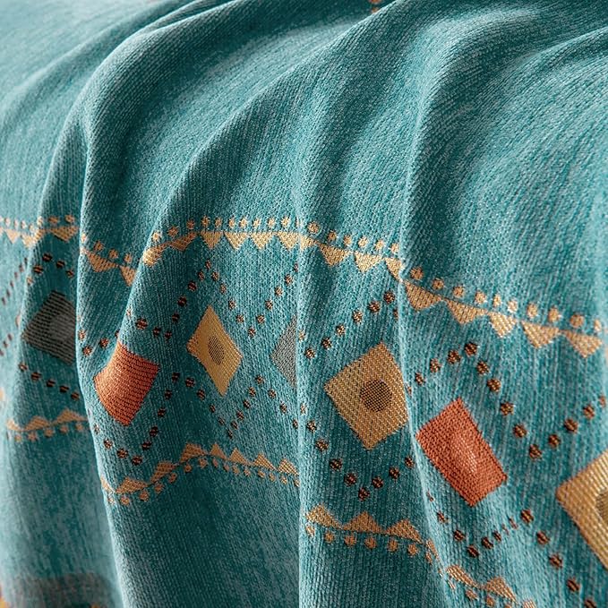DREAMINGO Teal Boho Couch Cover Western Sofa Covers