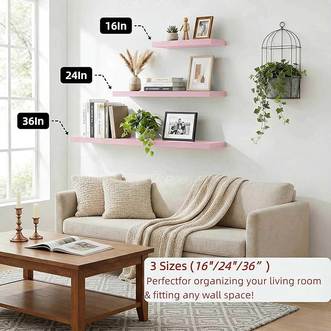 SAUMONIERES Floating Shelves Wall Shelf Solid Wood