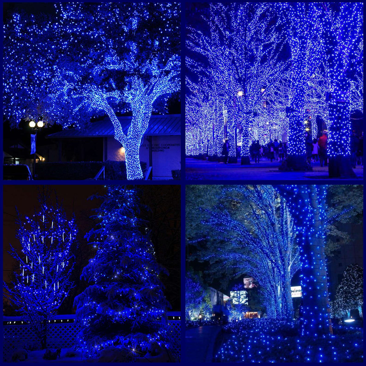 YULETIME 200 Blue Christmas String Lights, 2-Set 25 ft 100 Wide Angle LED