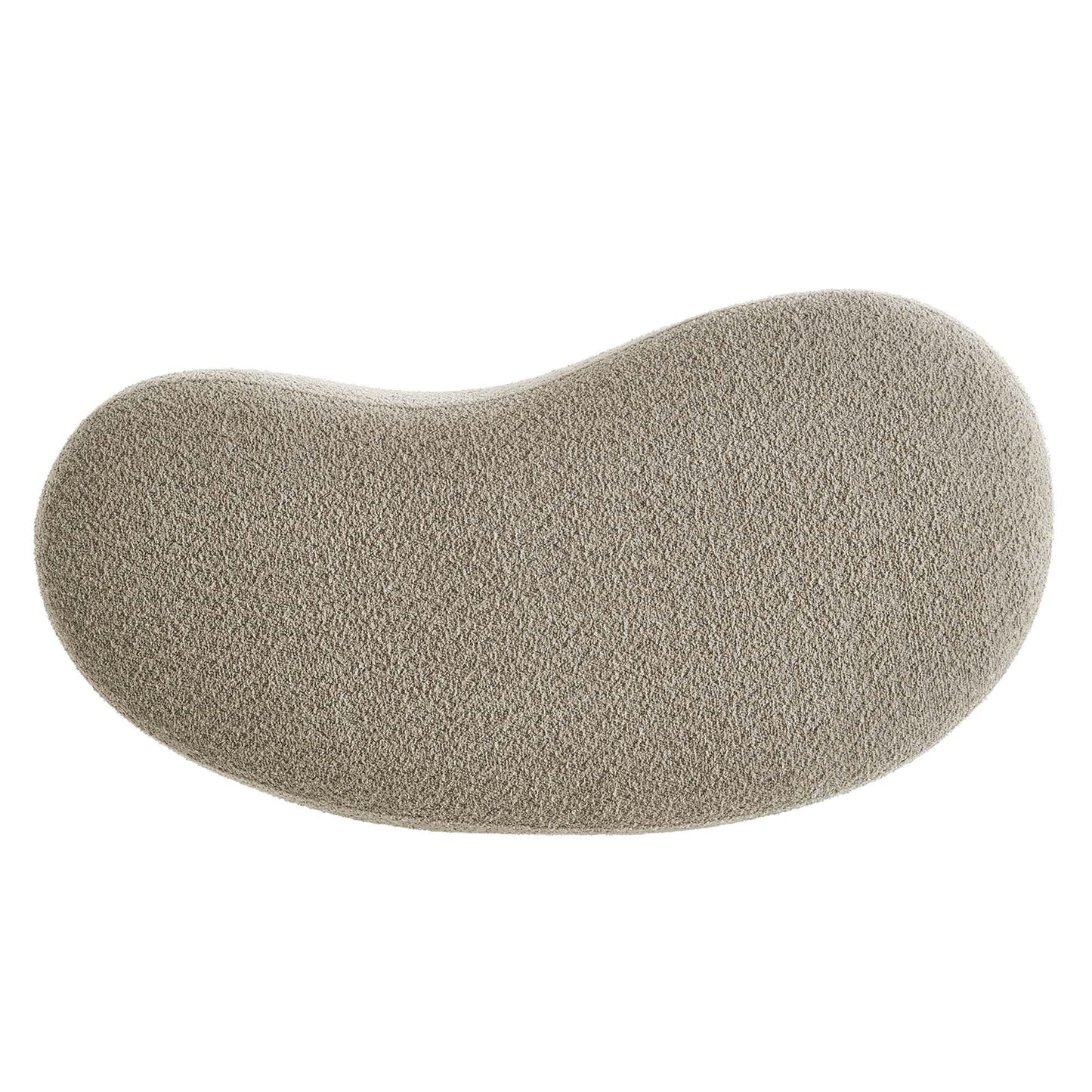 Modway Nimbus 48 Inch Curved Ottoman Bench in Oat - Soft Fabric Chenille Ottoman - Versatile Bedroom Bench - Bouclé Footstool - Upholstered Coffee Table - Bedroom and Living Room Furniture