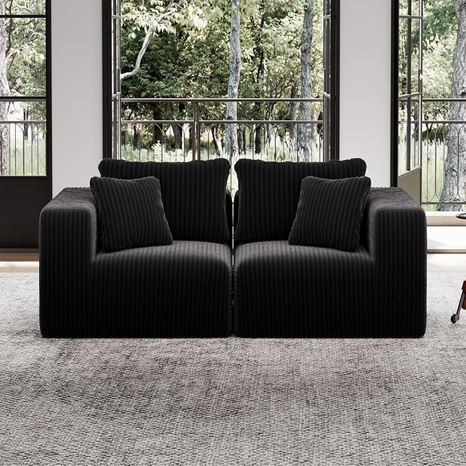 Avenco 71” 2-Seater Modular Loveseat Sofa Couch, Individually Wrapped Coil