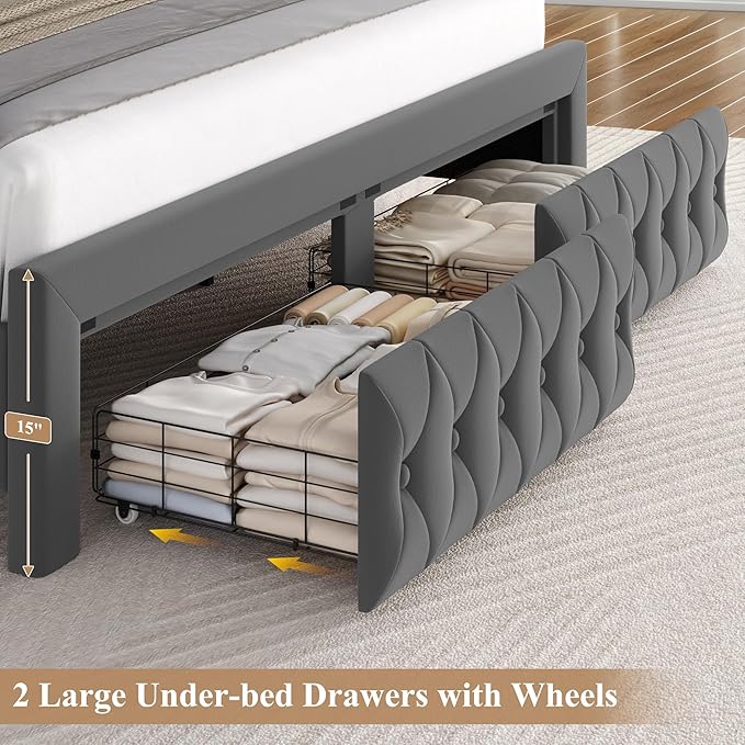 King Bed Frame 55" Tall Headboard