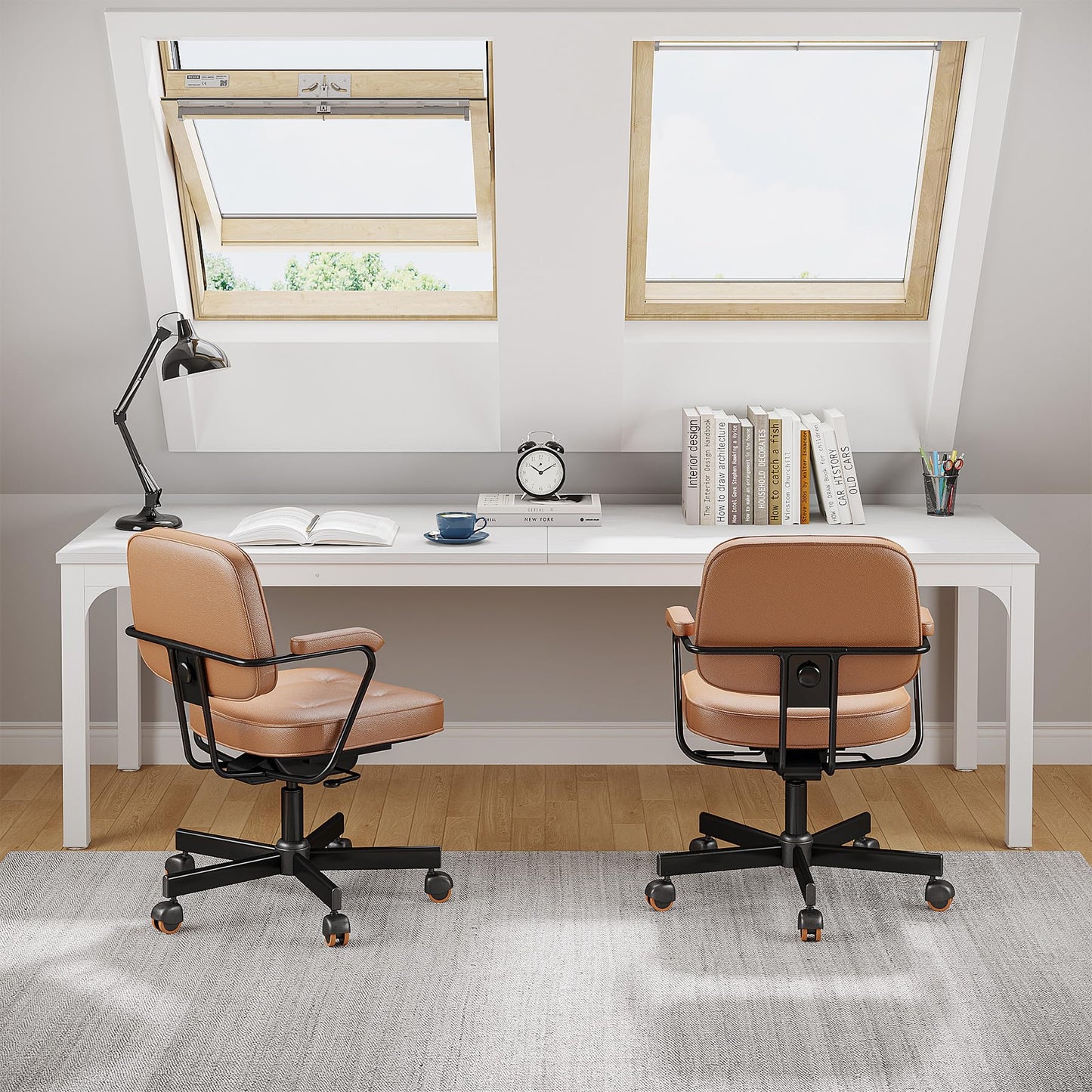Tribesigns 2-Person Home Office Desk, 78.7" Extra Long Computer Desk, Double Workstation for Home Office, Work Desk for Two People (White)