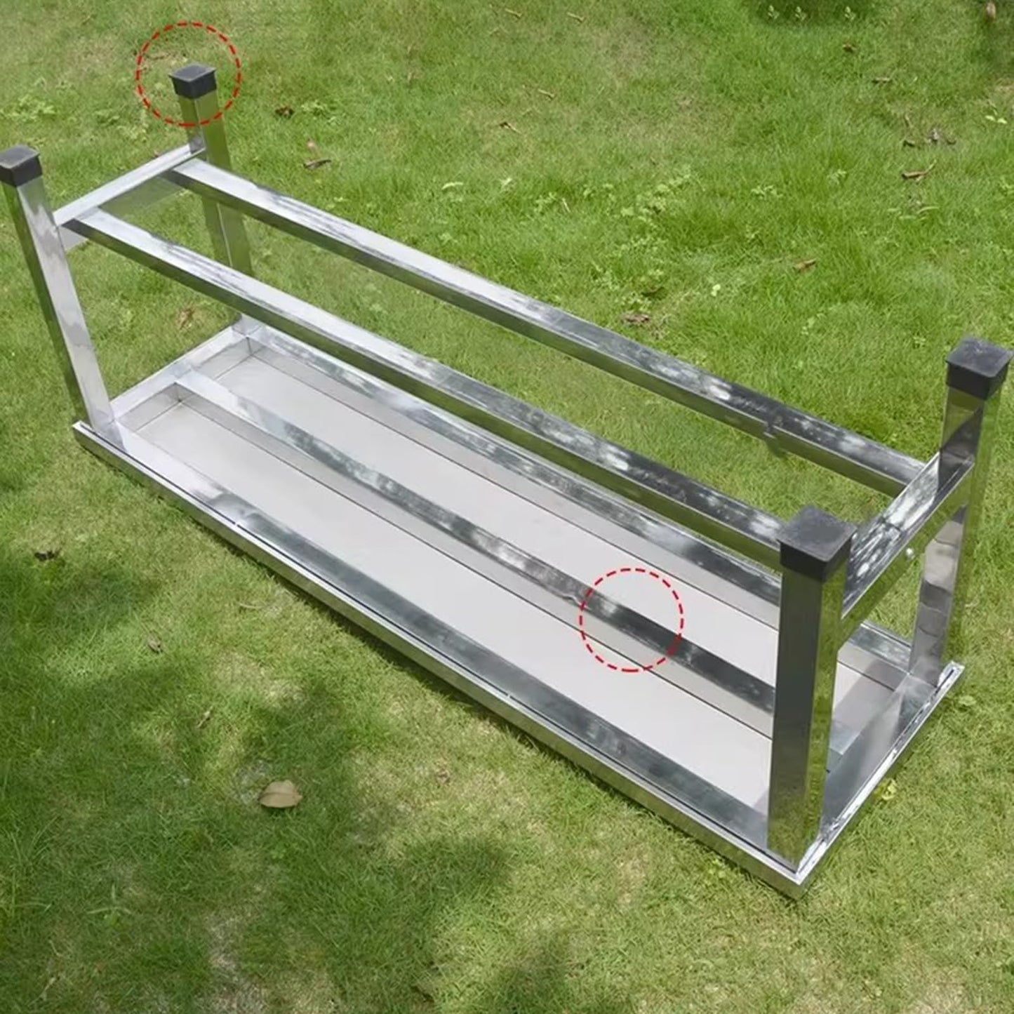 304 Stainless Steel Outdoor Garden Bench - Weatherproof Backless Park Seat for Patio, Lawn, Entryway, Shoe Changing - 250kg Load Capacity, 80cm (31.5in),80cm(31.50in)
