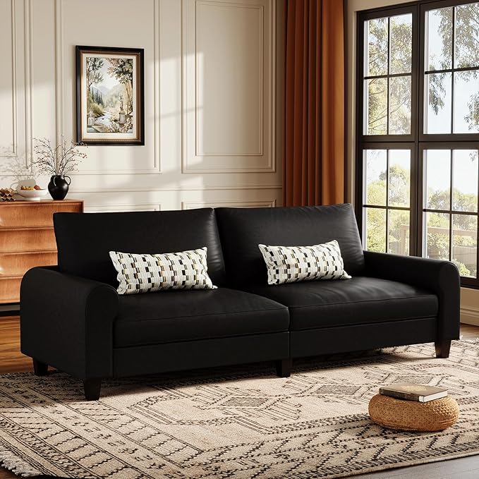 EASE MOOSE 70.6" Faux Leather Loveseat Sofa, Deep Seat Waterproof and