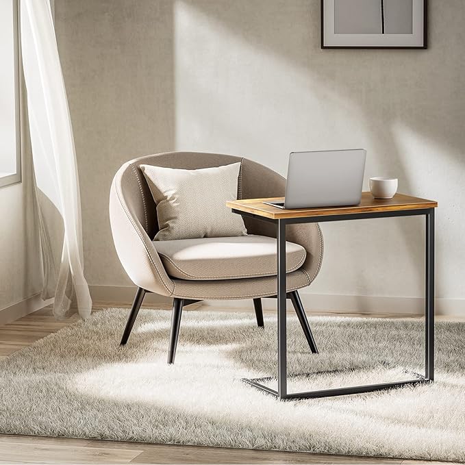 Pipishell C Shaped End Table 27 inches High, Side Table