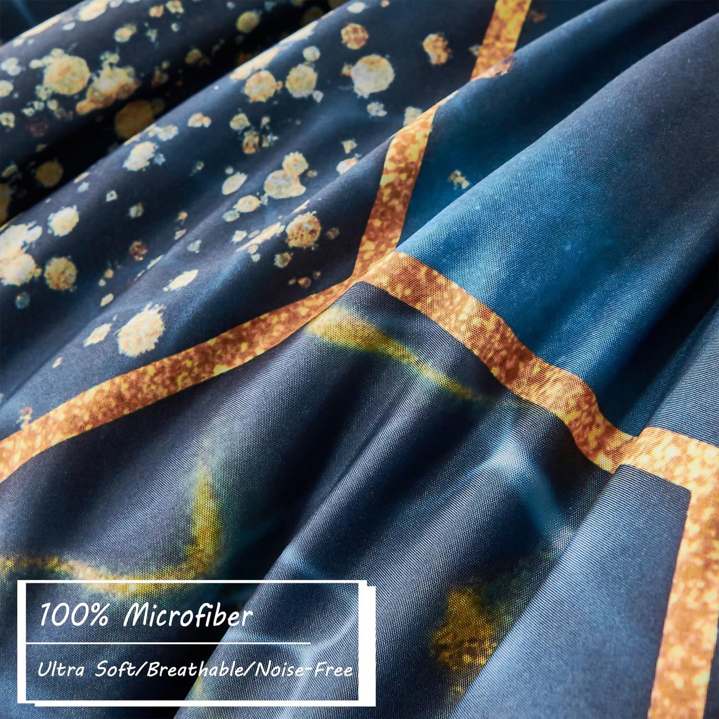 ZRNBAST 7 Pieces Royal Blue Comforter Set Queen Honeycomb Geometric Marble Bed Comforter Queen Set Lightweight Dark Blue Bed in A Bag (Royal Blue, Queen)