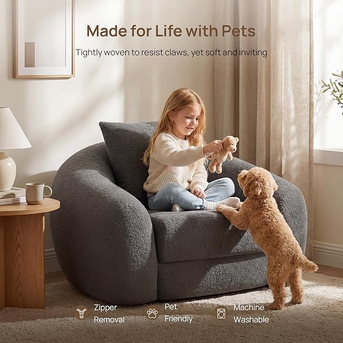 SICOTAS 49.9" Curved Convertible Sofa Couch Bed