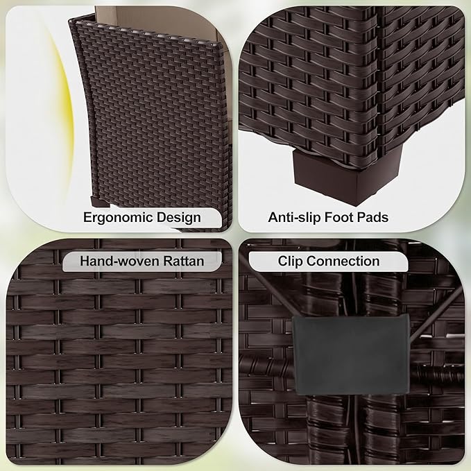LOUVIXA 7 Pieces Patio Furniture Set, Outdoor Patio Furniture, Wicker